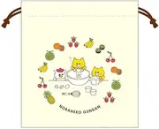 Toshin Pack 605260 Noraneko-Gunn Drawstring Pudding Alamodo Kinchaku Bag Drawstring Bag Small Storage Towel