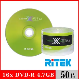 RITEK錸德 16X DVD-R 4.7GB X版/50片裸裝