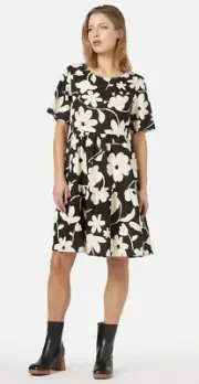 *NEW* DANGERFIELD/PRINCESS HIGHWAY Nancy Smock Dress Black & Off White sz 10