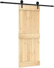 vidaXL Sliding Door, Barn Door for Home Internal Living Room, Sliding Door Panel with Hardware Set, Wooden Sliding Gate, Solid Wood Pine