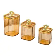 3Pcs Appetizer Food Bowl Airtight Food Storage Container for Dining Room Nut Clear Tower Bead