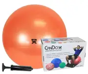 CanDo Inflatable Exercise Ball - Economy Set - Orange - 22" (55 cm) Ball, Pump,