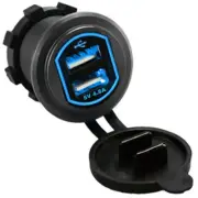 Dual USB Ports Car Fast Charger Socket Plug Power Adapter With Wire Waterproof (for: Honda)