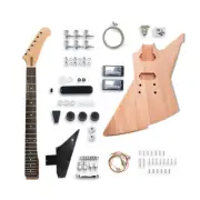 Guitar Kit DIY 22 Fret Electric Guitar Neck Rosewood Fretboard for Guitar Head