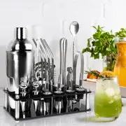 Toque20pcs Cocktail Shaker Set Stainless Steel Bartender Kit Martini Strainer Maker