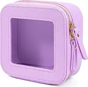 KOTORA Small Makeup Bag for Purse Cute Travel Makeup Bag Clear Cosmetic Bag with Zipper, Car Make Up Bag Organizer Storage Traveling Car Accessories Travel Essentials for Women, Mini Purple, Clear