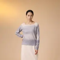 在飛比找momo購物網優惠-【giordano ladies】23FW_漸層方領針織上衣