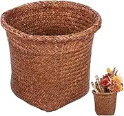 Handwoven Wastebasket Woven Trash Can Natural Storage Bin Bathroom Bedroom Office Kitchen Waste Basket