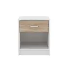 Tammy Open Shelf Nightstand Bedside Side Table W/ 1-Drawer - White/Oak