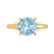 2.5Ct Round Cut - Gemstone Solitaire Promise Ring Yellow Gold, Anniversary Gift