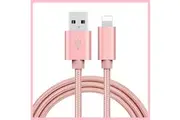 Braided USB Charger Phone Cable Cord iPhone 14 13 12 11 Pro Max XR iPad- Pink 1M