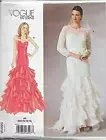 Vogue Pattern V1495 Mermaid Evening Dress Wedding Gown Sweetheart Neckline 6-14