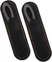 MUCKLILY 2Sets Double Sided Nail File of Portable Stainless Steel Nail Buffers with Slip Handle for Efficient Manicure Pedicure for Travel and Personal Care