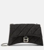 [Balenciaga] Balenciaga Crush denim shoulder bag One Size black