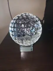 Crystal Glass Moon Golf Ball Sphere With Stand