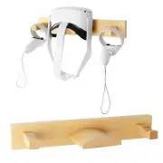 Wooden VR Wall Mount Holder Hanger for Oculus Quest 2 Rift S Headsets Control...