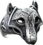 [WEAV] New Men's Ring Viking Wolf Ring Punk Animal Ring For Men Fancy Halloween Jewelry Vintage