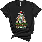 [Generic] Dear Santa My Grandpa Did It, Colorful Christmas Tree ELF, Matching Family Pajama X-mas Group Unisex T-Shirt
