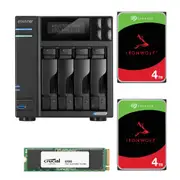Asustor Lockerstor 4 Gen 2 AS6704T 4-Bay NAS With 2x 4TB NAS HDD + 480GB NVME SSD Bundle [BDLAST67042B]