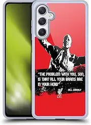 Head Case Designs Officially Licensed Liverpool Football Club Problem Medium Bill Shankly Quotes Gel Case [Military Grade Protection] Compatible with Samsung Galaxy M54 5G