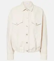 [Brunello Cucinelli] Brunello Cucinelli Monili beaded cotton and linen jacket AU 16 white