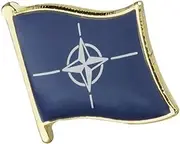 [Panda Loco] NATO Military Atlantic Diplomat Alliance Flag Metal Enamel Pin Badge Lapel, Metal