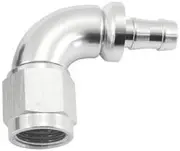 Aeroflow -6AN to 5/16" Barb 90 Deg Fullflow Push Lock Silver - AF513-06-05S