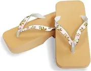 Hajime(一歩) [One Step] [Hajime] Geta Geta Clogs, Soft and Water Resistant, Made of Sponge, 10.6 inches (27 cm), BE/Large Cherry Blossom x Pink, Daisakura x Pink (Daisakura x Pink/27), Daisakura × Pink, 27.0 cm