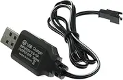 Maxmoral 6.0V 250mA USB Charger Power Adapter Cable for 6V 700mAh Ni-cd Battery 4WD Old Version Amphibious Stunt RC Cars Vehicle/SM-2P 6V USB 2, 60cm Length