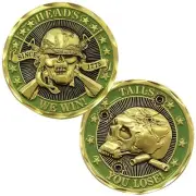 Heads Tails Challenge Coin - Win or Lose Decision Maker Coin for Fun Games