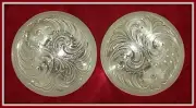 2 - 2 1/2" (2.5") Silver Hand Engraved Western Conchos