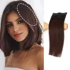 Real Remy Human Hair Clip-in Extensions - Short Straight Double Weft One Piec...