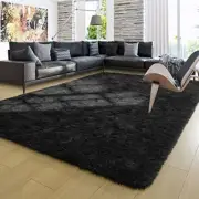 9x12 Area Rug Fluffy Living Room Large Carpet for Bedroom 9x12 Feet Black