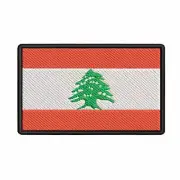 Lebanon Flag Travel Embroidered Applique Iron-On/Hook & Loop Patch 3" x 2"