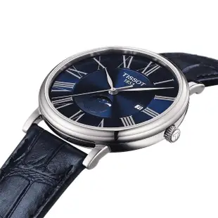 【TISSOT 天梭】Carson 羅馬月相石英錶-40mm 送行動電源(T1224231604300)