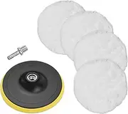 Yuclam Wool Polishing Buffing Pad 6 Pcs 6 Inch Polishing Buffing Wheel for Drill Buffer Attachment with M14 Drill Adapter White One Size