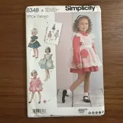 UNCUT 2017 Simplicity 8348 Toddler's Dress Pinafore Size A 1/2-4 Sewing Pattern