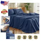 Luxury 1200 Thread Count Egyptian Cotton Sheets Set - California King, Navy Blue