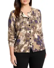 Nic+Zoe Plus Femme Camo Cardigan