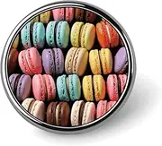 [FZMVSQH] Macaron Biscuit Flavored Pastries Printed Round Button Pin Badges Metal Pinback Buttons 1 Inch Pins for Hat Shirt Clothing Bags Decoration, Circular, Aluminum