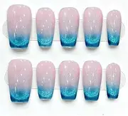 Hand-Pressed Nails Gradient Temperament Reusable Fake Nails Artificial Manicure Wearable