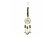 Triquetra With Rudraksh Brass Hanging Bell Wind Chime Wicca Symbol Metaphysical