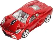 Wireless Mouse Sports Car Mouse, 2.4GHz USB Receiver 1600DPI LED Light, Wireless Mouse for Kids, Suitable for Laptop Desktop Computer(Red)