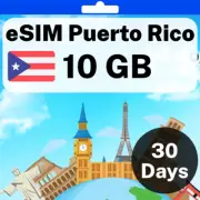 eSIM Puerto Rico - 10 GB - 30 Days - Travel eSIM | QR code activation