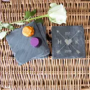 Personalised Love Arrow Slate Coasters