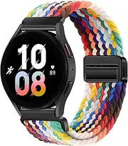 Nylon Strap 20mm Compatible with Huawei Watch GT2 GT3 42mm, Samsung Galaxy Watch 7/6/5/4 40mm 44mm 45mm 45mm, Garmins Vivoactive 5, Amazfits GTS 4, Braided Stretchy Magnetic Watch Band