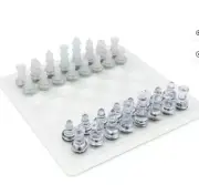 Glass Chess Board And Checkers Set With Glass Gamboard By Cardinal -NEW