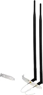 Superbat Dual Band WiFi Antenna 10dBi 2.4Ghz 5.8Ghz RP-SMA Male Antenna + U.FL IPEX to RP SMA Cable + Computer Back Slot Cover Bracket for Desktop Case