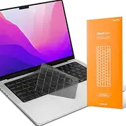 Uppercase GhostCover Premium Ultra Thin Keyboard Cover, EU (ISO) Keyboard Layout, Compatible with MacBook Pro 14 and 16 Inch (M1/M2/M3 Pro/Max), MacBook Air 13 and 15 Inch (M2), Grey