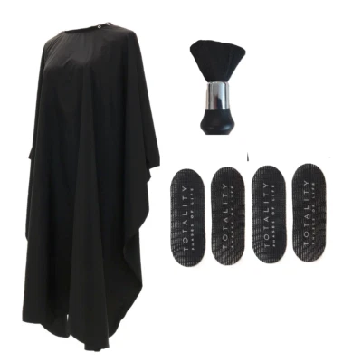 Professional Barber kit which Includes Barber Cape, Hair Holders and Neck Duster